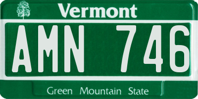 VT license plate AMN746