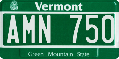 VT license plate AMN750