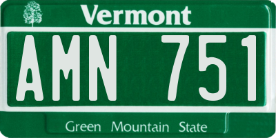 VT license plate AMN751