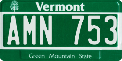 VT license plate AMN753