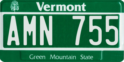 VT license plate AMN755