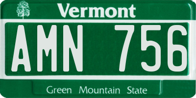 VT license plate AMN756