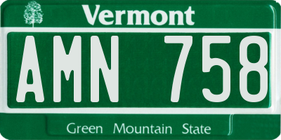VT license plate AMN758