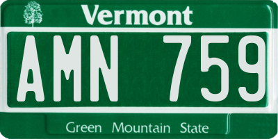 VT license plate AMN759