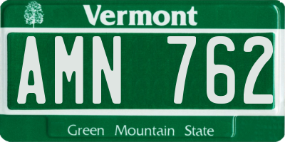 VT license plate AMN762
