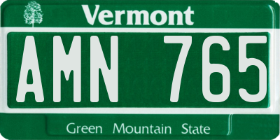 VT license plate AMN765