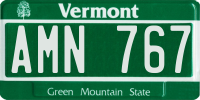 VT license plate AMN767