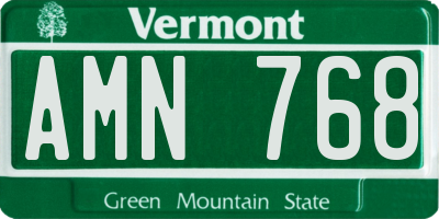 VT license plate AMN768
