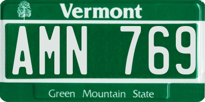 VT license plate AMN769