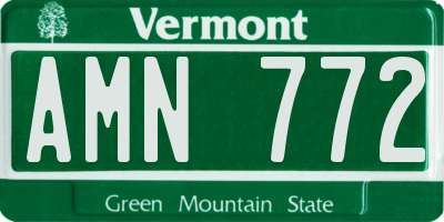 VT license plate AMN772