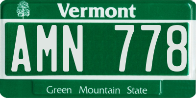 VT license plate AMN778