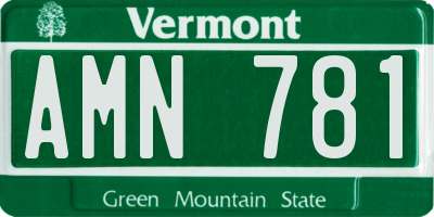 VT license plate AMN781