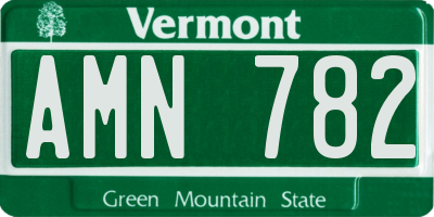 VT license plate AMN782