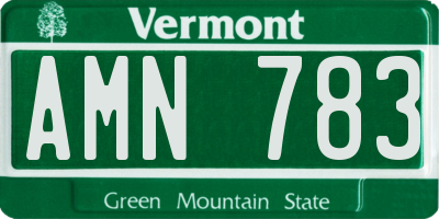 VT license plate AMN783