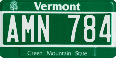 VT license plate AMN784