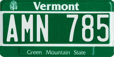 VT license plate AMN785