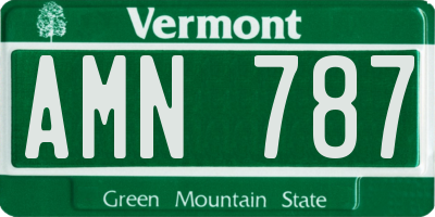 VT license plate AMN787