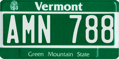 VT license plate AMN788