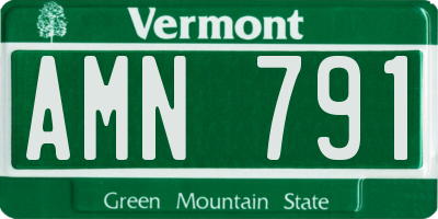 VT license plate AMN791