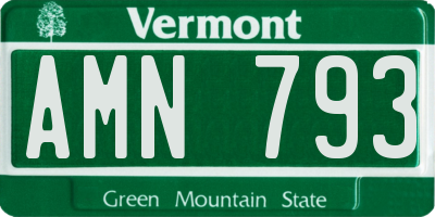 VT license plate AMN793