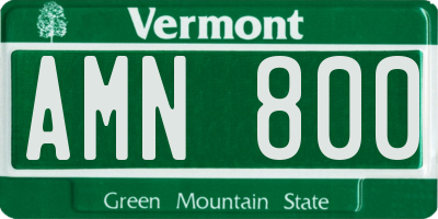 VT license plate AMN800