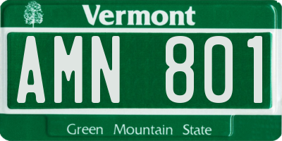 VT license plate AMN801