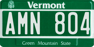 VT license plate AMN804