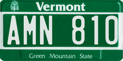 VT license plate AMN810
