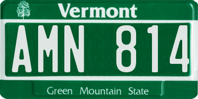 VT license plate AMN814