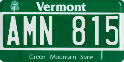 VT license plate AMN815