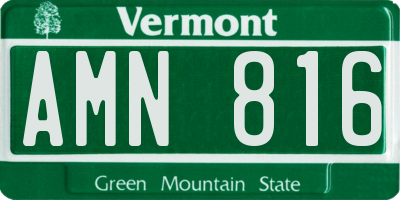 VT license plate AMN816