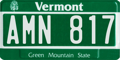 VT license plate AMN817