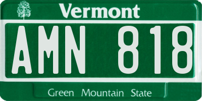 VT license plate AMN818
