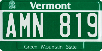 VT license plate AMN819