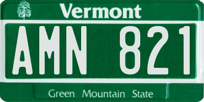 VT license plate AMN821