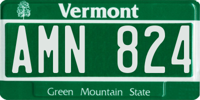 VT license plate AMN824
