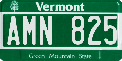 VT license plate AMN825
