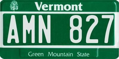 VT license plate AMN827