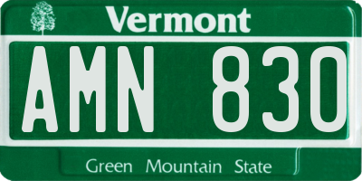 VT license plate AMN830