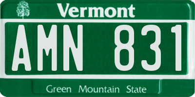 VT license plate AMN831