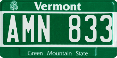 VT license plate AMN833