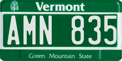 VT license plate AMN835
