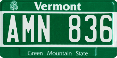 VT license plate AMN836