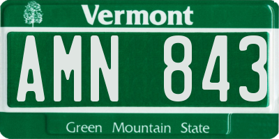 VT license plate AMN843