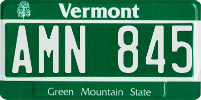 VT license plate AMN845