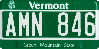 VT license plate AMN846