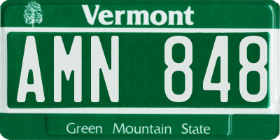 VT license plate AMN848