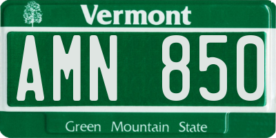 VT license plate AMN850