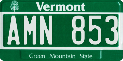 VT license plate AMN853