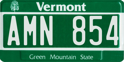 VT license plate AMN854